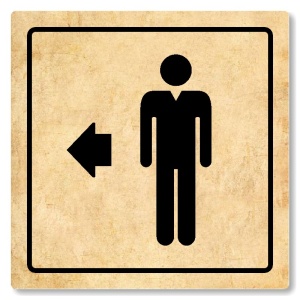WC muži vlevo, 100x100mm, pergamen, Arizona